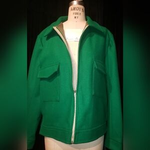 Sample Piece 100% wool Emerald green cargo oversized jacket XXL